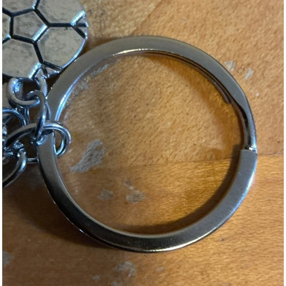 Soccer Ball Keychain Silver Tone w/ Jersey I Love Soccer I‎ Heart Soccer Shoe